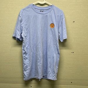 Pacsun blue shirt with embroidered mushroom